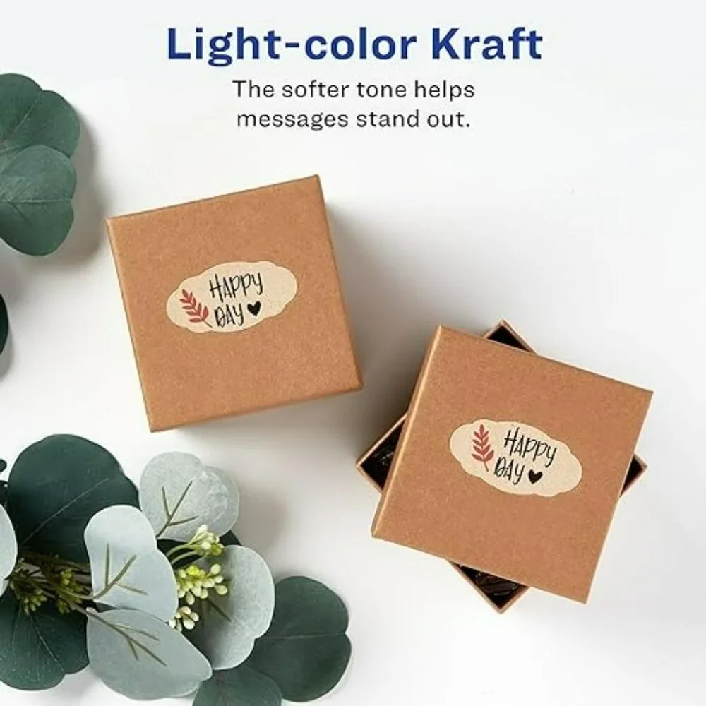 Avery® Kraft Brown Scalloped Oval Labels 1-1/8